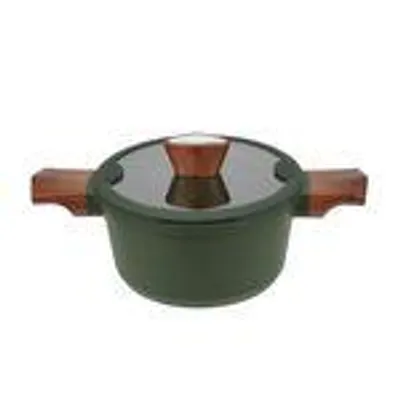 Obrázek produktu pro Resto Kitchenware 93701, 2,6 l, Kulatý, Zelená, Hliník, Queenhome, Dřevo