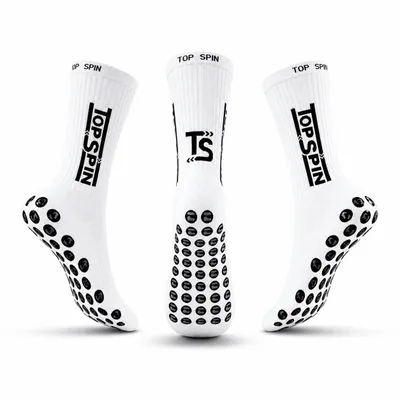 Produktbild von 2 Paar TopSpin Pro Grip Socken – Fußball Anti Rutsch Socken mit Noppen – maximaler Halt & Komfort für Spieler Weiß 39-42