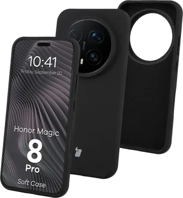 Produktbild von Silikon Handyhülle für Honor Magic8 Pro, Bizon Soft Case, Schwarz