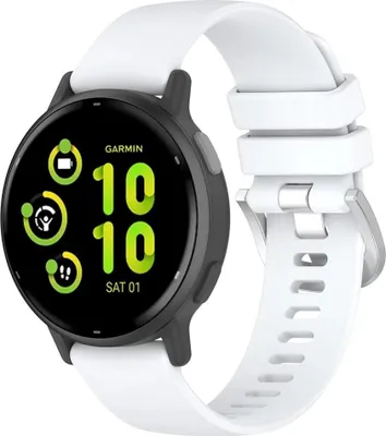 Produktbild von Strap-it Silikon-Armband passend für Garmin Venu / Venu SQ / SQ 2 / Venu 2 Plus / Vivoactive 3 / 5 / Vivomove / Forerunner 245 / 645 / 165 / 55 - weiß