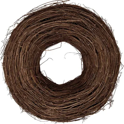 Zdjęcie produktu dla Dekoracja świąteczna wianek z rattanu, brąz, Ø 40 cm, wysokość 12 cm