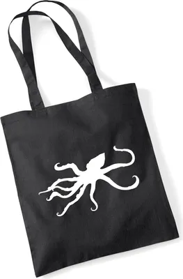 Produktbild von Huuraa Jutebeutel Oktopus Silhouette 10 Liter Black Baumwolle Tasche Geschenkidee