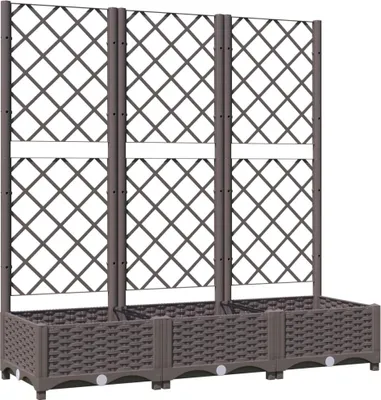 Obrázok produktu pre vidaXL Záhradný kvetináč s mriežkou hnedý 120 x 40 x 121,5 cm PP
