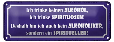 Produktbild von Blechschild Spruch 27x10cm ich trinke keinen ich Dekoration