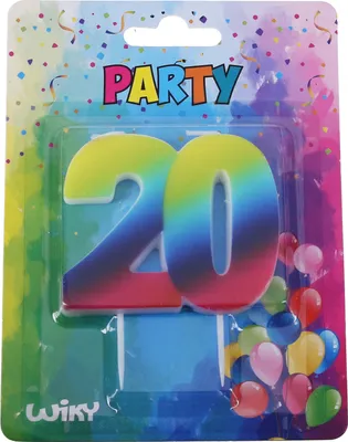 Produktbild von Partykerze Nummer 20 Regenbogen