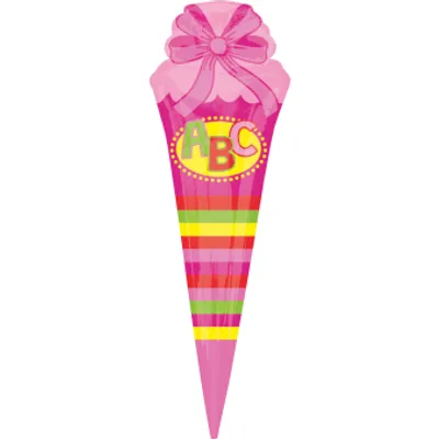 Produktbild von amscan SuperShape Schultüte - pink Folienballon P35 verpackt 25 cm x 76 cm