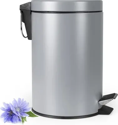Immagine prodotto di Cestino per cosmetici grigio da 3L con pedale antiscivolo per il bagno