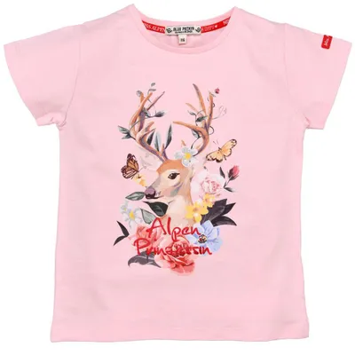 Produktbild von BONDI Mädchen T-Shirt "Alpenglück" mit Hirschprint 26090 | Rosa Größe: 152