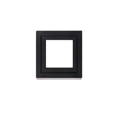 A black square window frame is shown against a white background.
