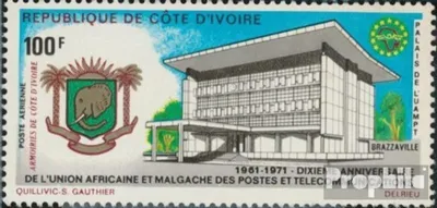 Produktbild von Briefmarken Elfenbeinküste 1971 Mi 394 (kompl.Ausg.) postfrisch Afrikanisch madagassische Postunion