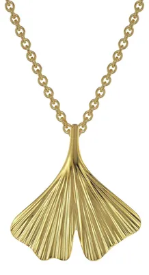 Productafbeelding van Trendor 75720 damesketting met ginkgo-bedel, goudkleurig op zilver, 50 cm