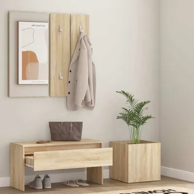 Produktbild von The Living Store Flurmöbel-Set Sonoma-Eiche Holzwerkstoff