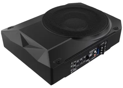 Obrázok produktu pre Subwoofer do auta – ultra tenký aktívny subwoofer – 1000 W, 12 V, 25 cm, s krytom, integrovaný zosilňovač, frekvenčný rozsah 20–200 Hz – čierna farba