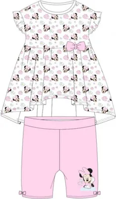 Produktbild von Baby- Set: "Minnie Mouse  im Blumenfeld " Kleid & kurze Hose | Größen 62-86  rosa,80