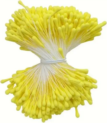 Produktbild von 350 Stück Pfeifenreiniger, Pfeifenreiniger zum Basteln, Pfeifenreiniger Blumen Staubblatt in Gelb, 3mm Durchmesser, Mit Zwei Perlenköpfen, Ideal für Pfeifenputzer zum Basteln, DIY Blumensträuße & Hand