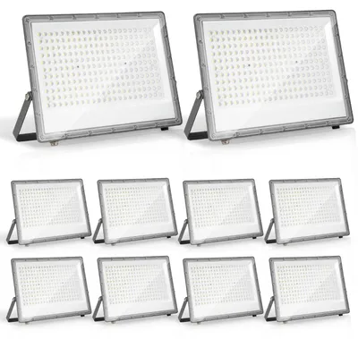 Obrázok produktu pre Vigevee LED reflektor, vonkajšie použitie, 200W, IP65, LED reflektor z hliníka, vhodný pre vonkajšie použitie a priemysel, studená biela (6000K), balenie 10 kusov