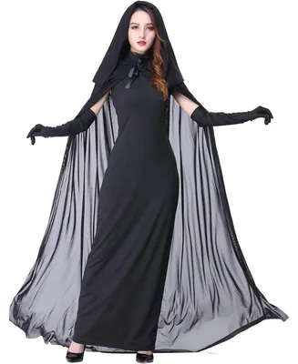 Obrázek produktu pro Dámský kostým na Halloween: Černá nevěsta, upír, černé šaty, velikost L