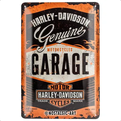 Image de Nostalgic-Art - Plaque en métal 20 x 30 cm - Harley-Davidson - Garage