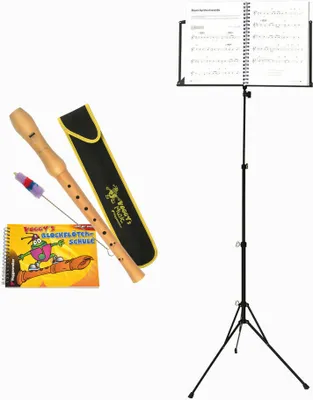 Immagine prodotto di Voggenreiter Blockflöten-Set, 5-tlg., Blockflöte, Notenständer NS-100, Flöte, Barocke Griffweise