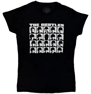 Image de T-shirt à manches courtes noir "The Beatles - Hard Days Night" - Collection "Faces" - Modèle pour femmes