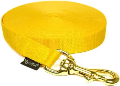 Produktbild von Mystique® Nylon Schleppleine 20mm gelb 10m messing Karabinerhaken mit HS