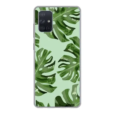 Produktbild von MuchoWow® Handyhülle Schutzhülle Hülle für Samsung Galaxy A51 5G Blätter - Tropisch - Pastell Silikon Softcase Handy Hülle - Abbildung