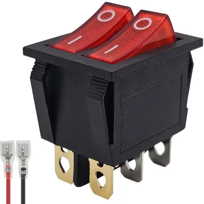 Produktbild von ProRide KCD6-202 Doppel-Wippschalter 3-polig 250V/16A Rot mit LED