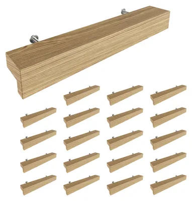 Produktbild von Sossai Holz Möbelgriffe aus Eiche | GAH01 | Lochabstand 96mm, Länge 156mm, 20 Stück