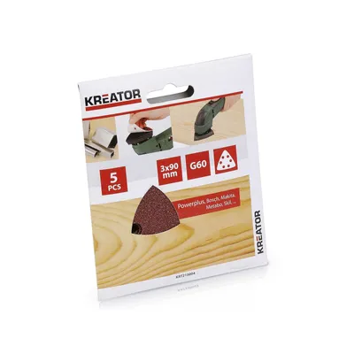 Produktbild von Kreator Schleifblätter 90x90x90 mm Körnung G60 Schleifpapier Dreieckschleifer - G60