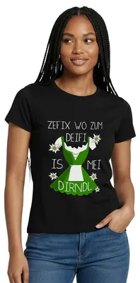 Produktbild von Spreadshirt Wo Ist Mein Dirndl Ersatz Frauen T-Shirt, L, Schwarz