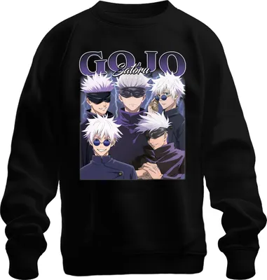 Produktbild von Gojo Satoru Jujutsu Kaisen Augenbinde weißes Haar Anime Geschenk Uni Sweatshirt Pullover, Schwarz, S