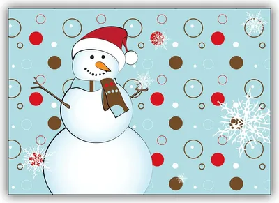 Produktbild von Fröhliche Weihnachtskarte mit lustigem Schneemann für Groß und Klein