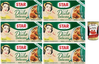 Produktbild von Star il mio Dado Delicato 10 Dadi, Suppenwürfel Brühe empfindlich reich an Geschmack, 6x 100 g + Italian Gourmet polpa 400g