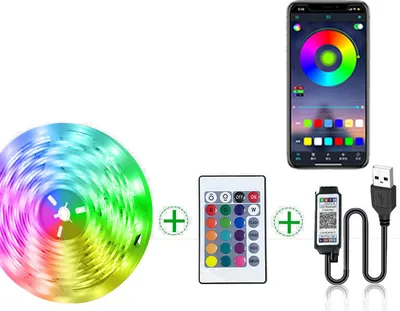 Produktbild von INF 3M RGB LED-Streifen-Set mit IR- und Bluetooth-Steuerung