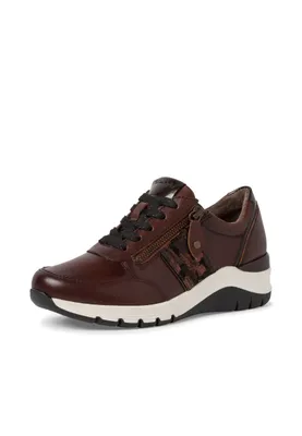 Immagine prodotto di Scarpe da ginnastica da donna Tamaris Comfort, modello basso, in pelle, eleganti, con calzata confortevole, color marrone (cognac)