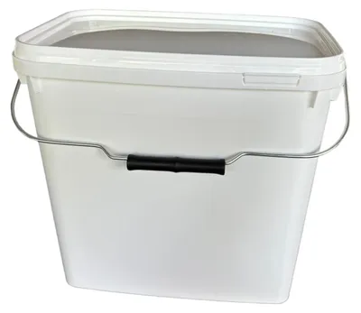Produktbild von SILPLAST Eimer rechteckig mit Deckel 10L x 1 Kunststoffeimer 10 Liter lebensmittelecht stapelbar Plastikeimer leer Weiß