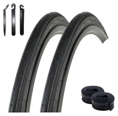 Produktbild von 2 x Kenda K-34 Fahrradreifen 27 x 1 1 /4 (32-630) Schwarz + 2 AV inkl. Reifenheber