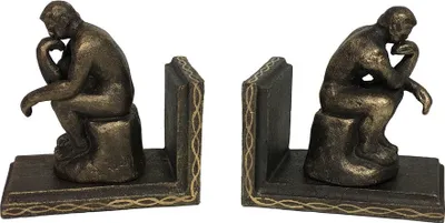 Produktbild von Buchstütze Der Denker nach Rodin 2 Stück Buchständer Gusseisen Antik-Stil