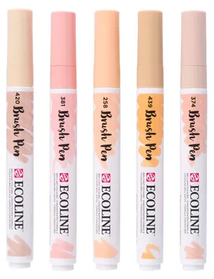 Image de Talens ECOLINE® 11509941 Talens ECOLINE® Brush-Pens rosa, 5 St.