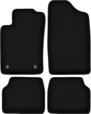Image de Tapis de sol velours sur-mesure pour Peugeot 405 (1987-1996, berline, break, break) noir, jeu 4 pièces, fixations