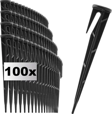 Produktbild von com-four® 100x Fixierungshaken für Mähroboter - Erdanker aus Kunststoff