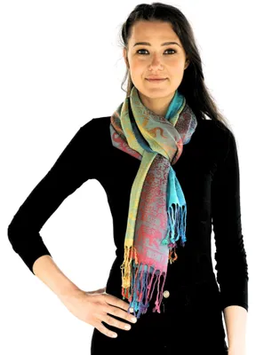 Obrázok produktu pre Šál Pashmina s farebným vzorom