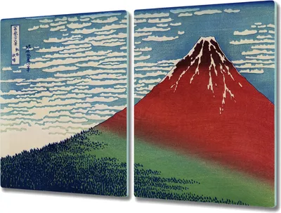 Produktbild von Coloray Kochplattenabdeckung Herdabdeckplatte 2x40x52 cm Hackbrett Schneidebrett Küchenbrett - berg Himmel