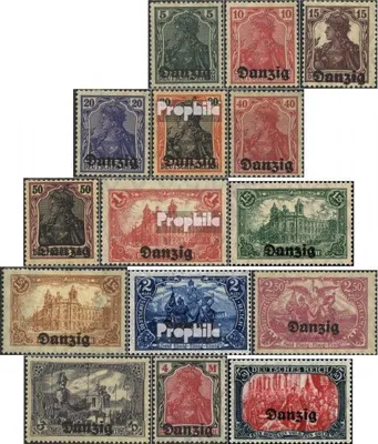 Produktbild von Briefmarken Danzig 1920 Mi 1-15 (kompl.Ausg.) postfrisch Germania-Aufdruck