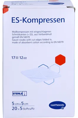Image de Compresses ES stériles 5x5cm, paquet de 12, 20X5 pcs