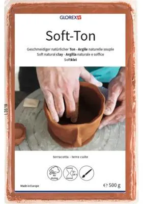 Produktbild von Soft-Ton Modelliermasse gebrauchsfertig weich lufthärtend terracotta 500 g