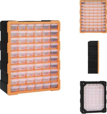 Obrázek produktu pro vidaXL Vícezásuvkový organizér s 60 zásuvkami 38x16x47,5 cm - Boxy na nářadí