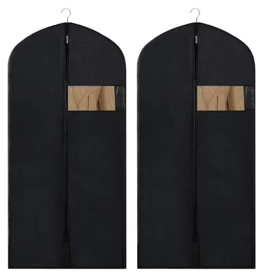 Produktbild von 2 Kleidersäcke für Anzüge, hochwertige Kleidersäcke mit Reißverschluss, Business-Kleidersäcke 120 x 60 cm, hochwertige Kleidersäcke für Anzüge und Kleider | Atmungsaktiver Reise-Kleidersäcke
