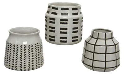 Image de Vase Decoris en porcelaine blanche et noire