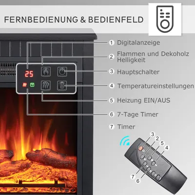 Obrázek produktu pro Elektrický krb BALDERIA Ember – výkon až 2000 W, černý